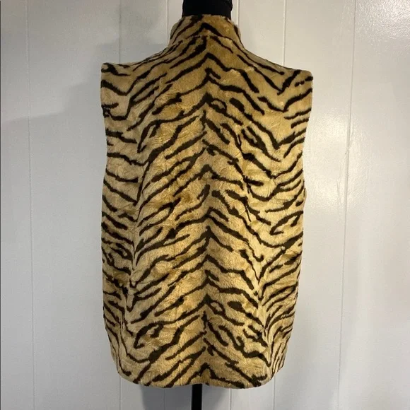 Tiger Fur Vest Mobwife Vintage Glam Y2K Statement Josephine Chaus Faux Medium - Picture 6 of 12